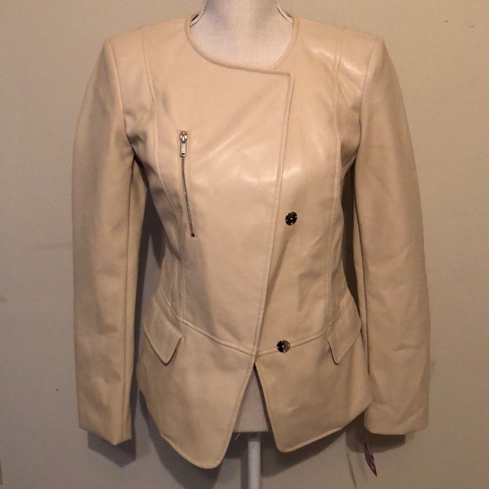 Dnky (nwot)faux leather jacket, light tan, xs - Picture 3 of 11
